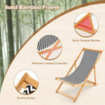  - Folding Bamboo Sling Chair with Adjustable Backrest and Canvas - Outdoor Style Company