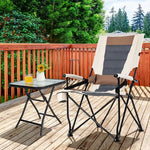  - Folding Camping Chair with Cup Holder Armrest and Lumbar Pillow - Outdoor Style Company