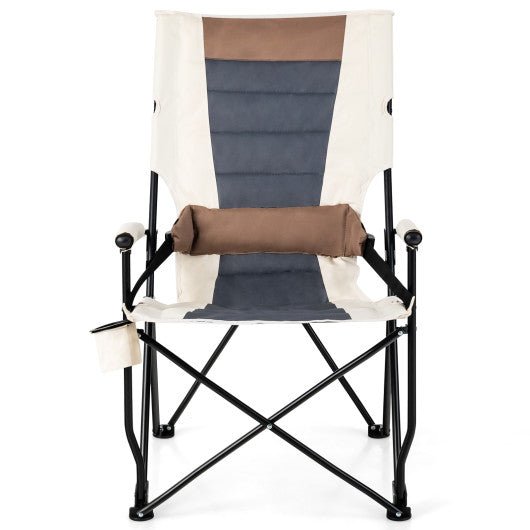  - Folding Camping Chair with Cup Holder Armrest and Lumbar Pillow - Outdoor Style Company