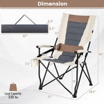  - Folding Camping Chair with Cup Holder Armrest and Lumbar Pillow - Outdoor Style Company