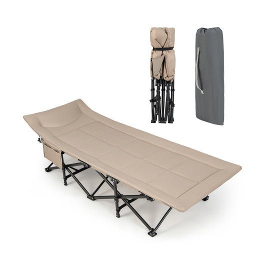  - Folding Camping Cot with Carry Bag Cushion and Headrest - Outdoor Style Company
