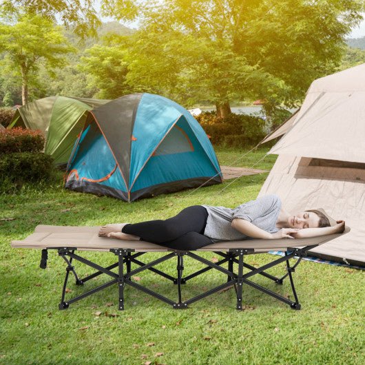  - Folding Camping Cot with Carry Bag Cushion and Headrest - Outdoor Style Company