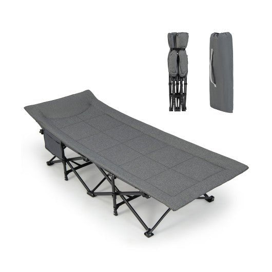  - Folding Camping Cot with Carry Bag Cushion and Headrest - Outdoor Style Company