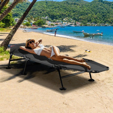  - Folding Camping Cot with Detachable Mattress and Adjustable Backrest - Outdoor Style Company