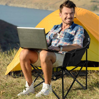  - Folding Camping Moon Padded Chair with Carrying Bag - Outdoor Style Company