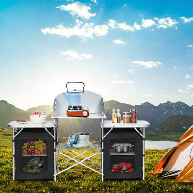  - Folding Camping Table with Storage Organizer - Outdoor Style Company