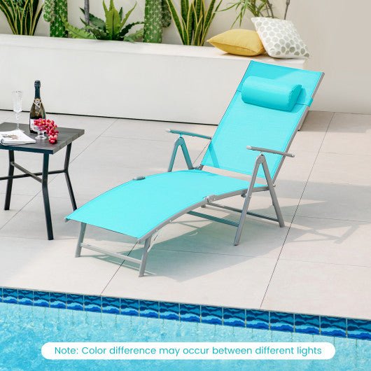  - Folding Chaise Lounge Chair Outdoor Reclining Chair for Backyard - Outdoor Style Company