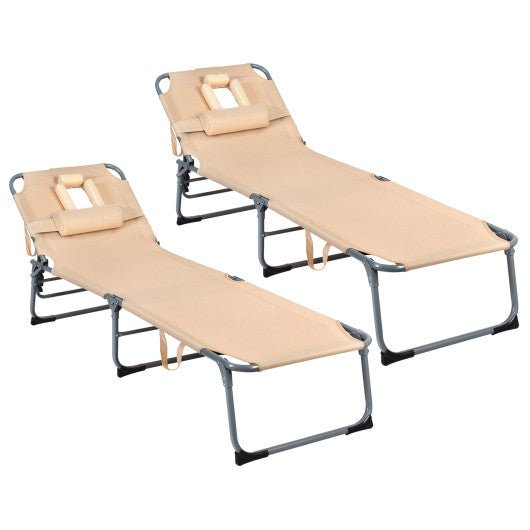  - Folding Chaise Lounge Chair with Face Hole for Beach - Outdoor Style Company