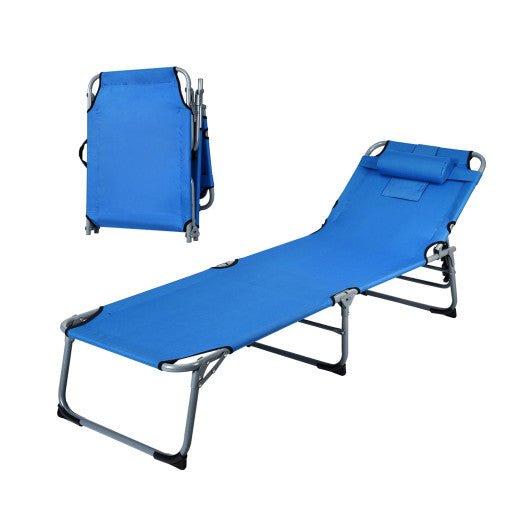  - Folding Chaise Lounge Chair with Face Hole for Beach - Outdoor Style Company