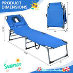  - Folding Chaise Lounge Chair with Face Hole for Beach - Outdoor Style Company