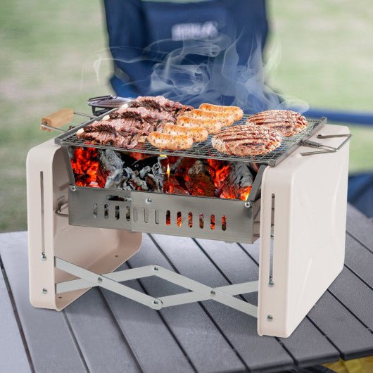  - Folding Charcoal BBQ Grill with Dishwasher - safe Grill Grids and Charcoal Box - Outdoor Style Company