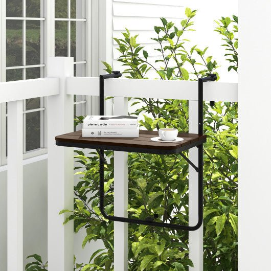  - Folding Hanging Table with 3 - Level Adjustable Height for Patio Balcony - Outdoor Style Company