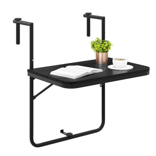  - Folding Hanging Table with 3 - Level Adjustable Height for Patio Balcony - Outdoor Style Company