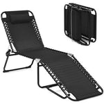  - Folding Heightening Design Beach Lounge Chair with Pillow for Patio - Outdoor Style Company