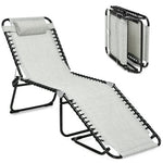  - Folding Heightening Design Beach Lounge Chair with Pillow for Patio - Outdoor Style Company