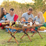  - Folding Lightweight Aluminum Camping Table with Wood Grain - Outdoor Style Company