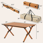  - Folding Lightweight Aluminum Camping Table with Wood Grain - Outdoor Style Company