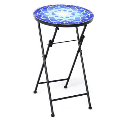  - Folding Mosaic Side Table Accent Table - Outdoor Style Company