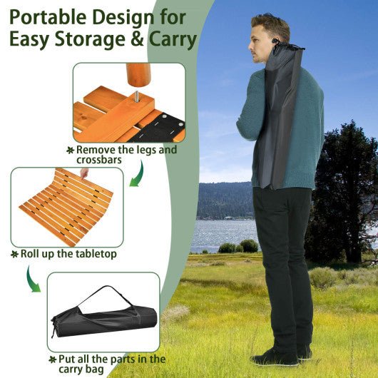  - Folding Outdoor Camping Table with Carrying Bag for Picnics and Party - Outdoor Style Company