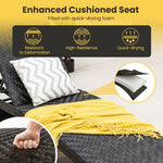  - Folding Padded Rattan Patio Chaise Lounge with Adjustable Backrest and Quick Dry Foam All Weather - Outdoor Style Company