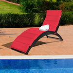  - Folding Patio Rattan Portable Lounge Chair Chaise with Cushion - Outdoor Style Company