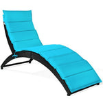  - Folding Patio Rattan Portable Lounge Chair Chaise with Cushion - Outdoor Style Company