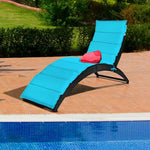  - Folding Patio Rattan Portable Lounge Chair Chaise with Cushion - Outdoor Style Company