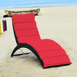  - Folding Patio Rattan Portable Lounge Chair Chaise with Cushion - Outdoor Style Company