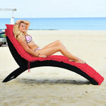  - Folding Patio Rattan Portable Lounge Chair Chaise with Cushion - Outdoor Style Company