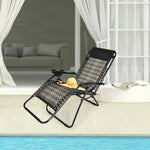  - Folding Rattan Zero Gravity Lounge Chair with Removable Head Pillow - Outdoor Style Company