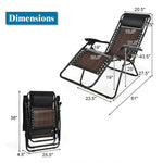  - Folding Rattan Zero Gravity Lounge Chair with Removable Head Pillow - Outdoor Style Company