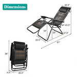  - Folding Rattan Zero Gravity Lounge Chair with Removable Head Pillow - Outdoor Style Company