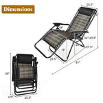  - Folding Rattan Zero Gravity Lounge Chair with Removable Head Pillow - Outdoor Style Company