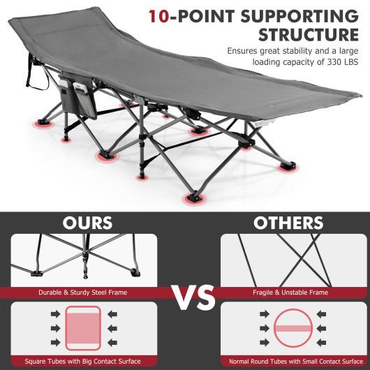  - Folding Retractable Travel Camping Cot with Mattress and Carry Bag - Outdoor Style Company