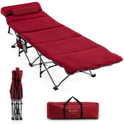  - Folding Retractable Travel Camping Cot with Mattress and Carry Bag - Outdoor Style Company