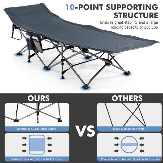  - Folding Retractable Travel Camping Cot with Mattress and Carry Bag - Outdoor Style Company