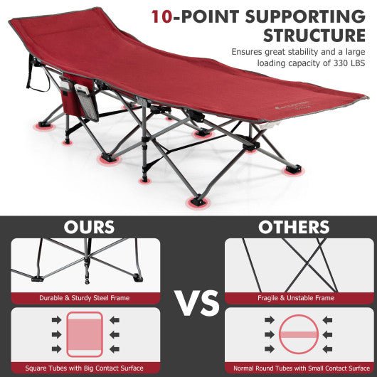  - Folding Retractable Travel Camping Cot with Mattress and Carry Bag - Outdoor Style Company