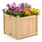  - Folding Square Fir Wood Raised Garden Bed with Removable Bottom - Outdoor Style Company