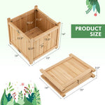  - Folding Square Fir Wood Raised Garden Bed with Removable Bottom - Outdoor Style Company