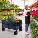  - Folding Utility Garden Cart with Wide Wheels and Adjustable Handle - Outdoor Style Company