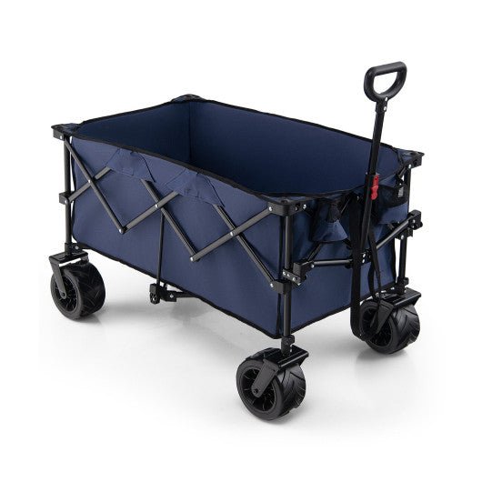  - Folding Utility Garden Cart with Wide Wheels and Adjustable Handle - Outdoor Style Company