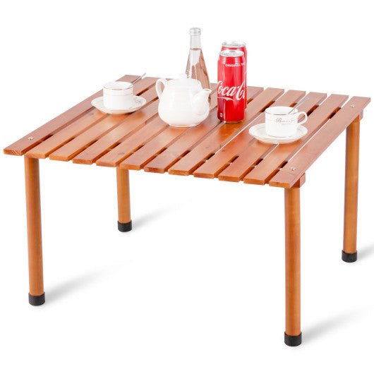  - Folding Wooden Camping Roll Up Table with Carrying Bag for Picnics and Beach - Outdoor Style Company