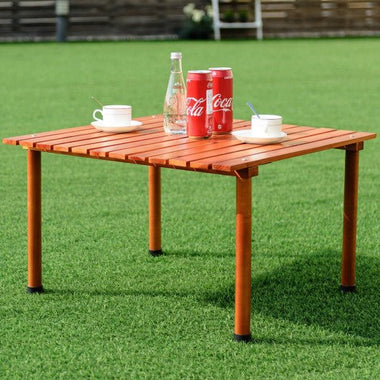  - Folding Wooden Camping Roll Up Table with Carrying Bag for Picnics and Beach - Outdoor Style Company