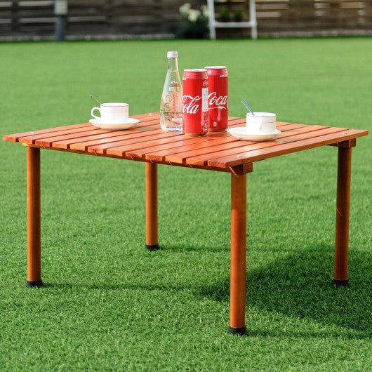  - Folding Wooden Camping Roll Up Table with Carrying Bag for Picnics and Beach - Outdoor Style Company