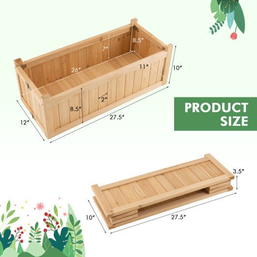  - Folding Wooden Raised Garden Bed with Removable Bottom for Herbs Fruits Flowers - Outdoor Style Company