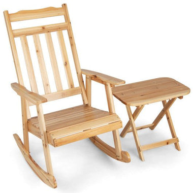  - Front Porch Rocking Chair and Foldable Table Set for Outdoors - Outdoor Style Company