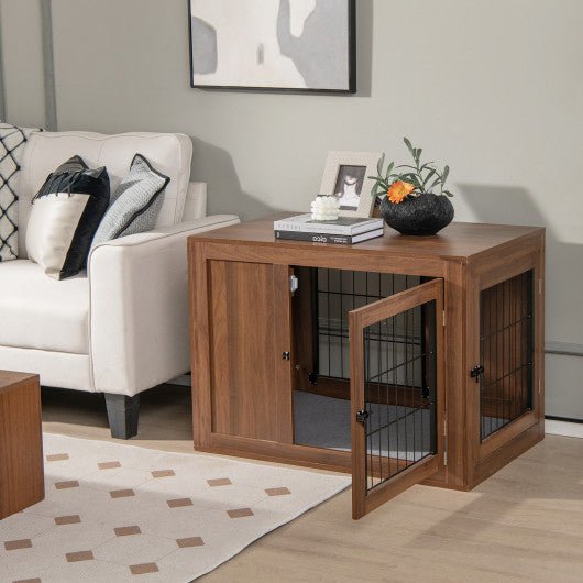  - Furniture Dog Crate with Cushion and Double Doors - Outdoor Style Company