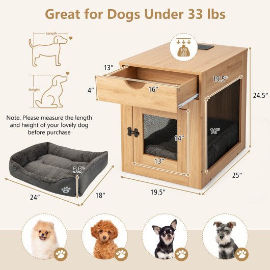  - Furniture Style Dog Kennel with Drawer and Removable Dog Bed - Outdoor Style Company