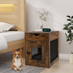  - Furniture Style Dog Kennel with Drawer and Removable Dog Bed - Coffee - Outdoor Style Company