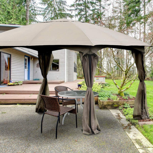 11.5 x 11.5 Feet Fully Enclosed Outdoor Gazebo with Removable 4 Walls